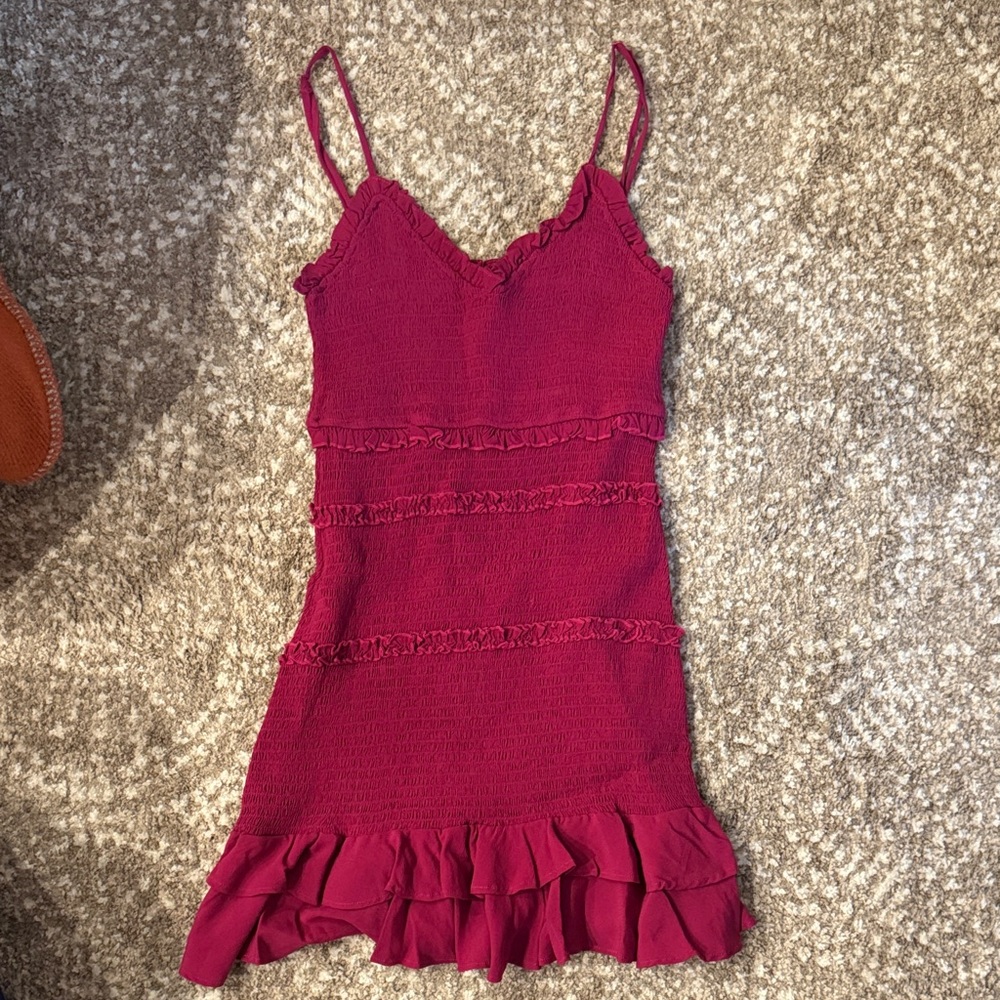 Pink Ruffled Mini Dress